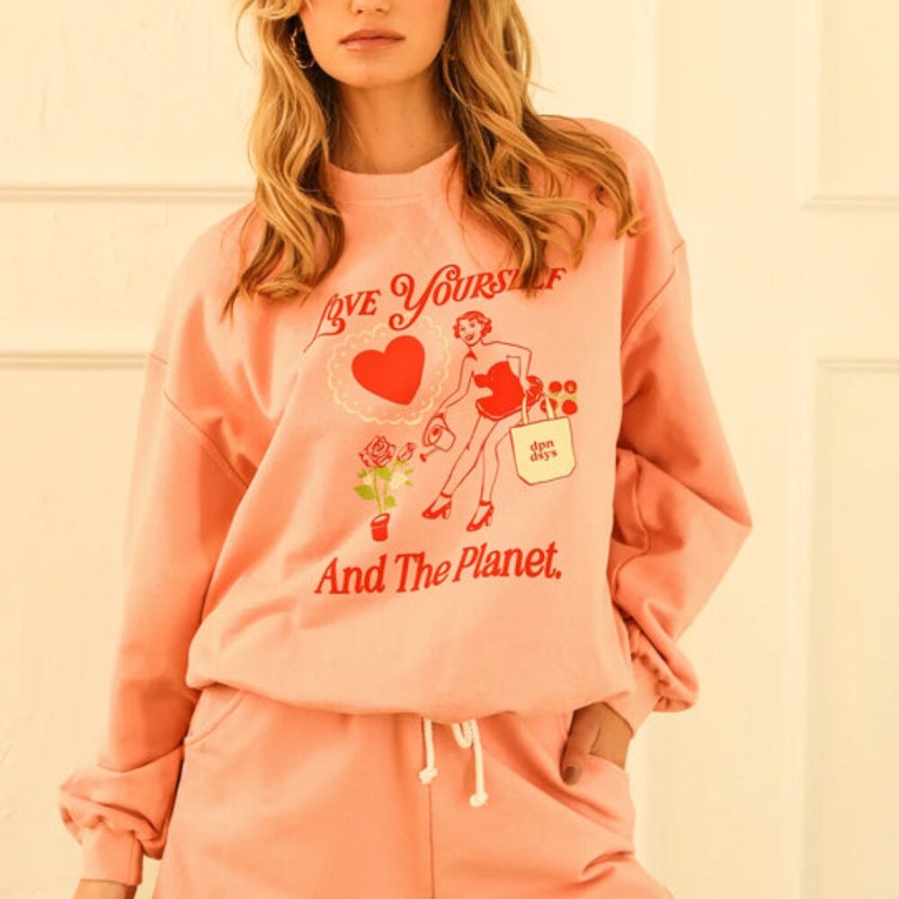 Dippin' Daisies Love Yourself & the 🌎 Long Sleeve Crewneck